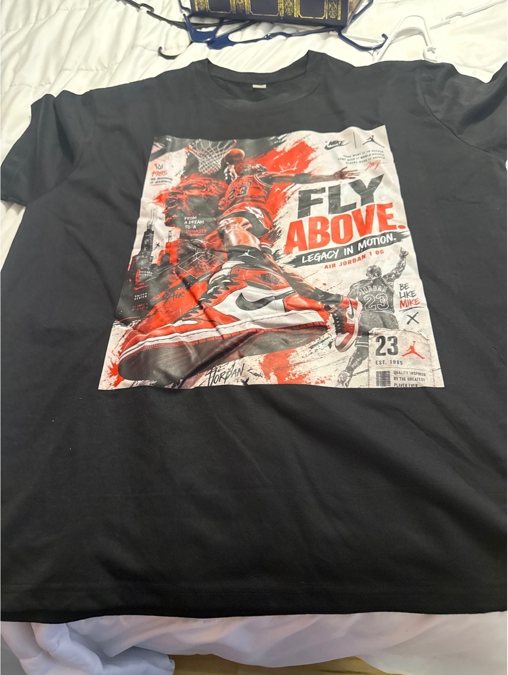 Nike Air Jordan 1 OG Fly Above Graphic T-Shirt Black XL